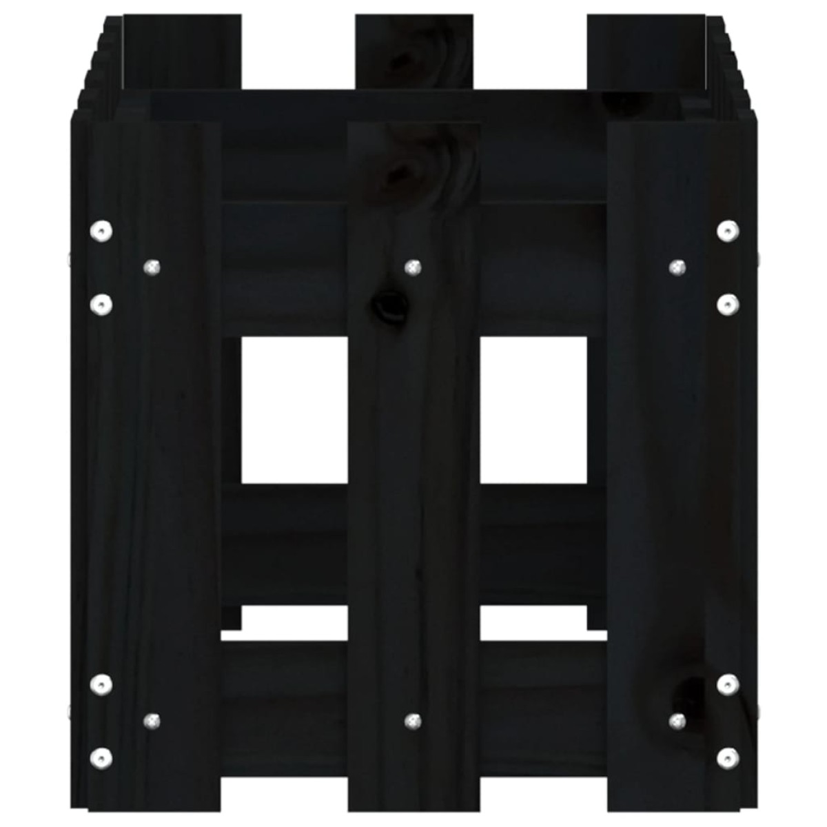vidaXL Ζαρντινιέρα με Σχέδιο Φράχτη Μαύρη 60 x 30 x 30 εκ. Μασίφ Πεύκο
