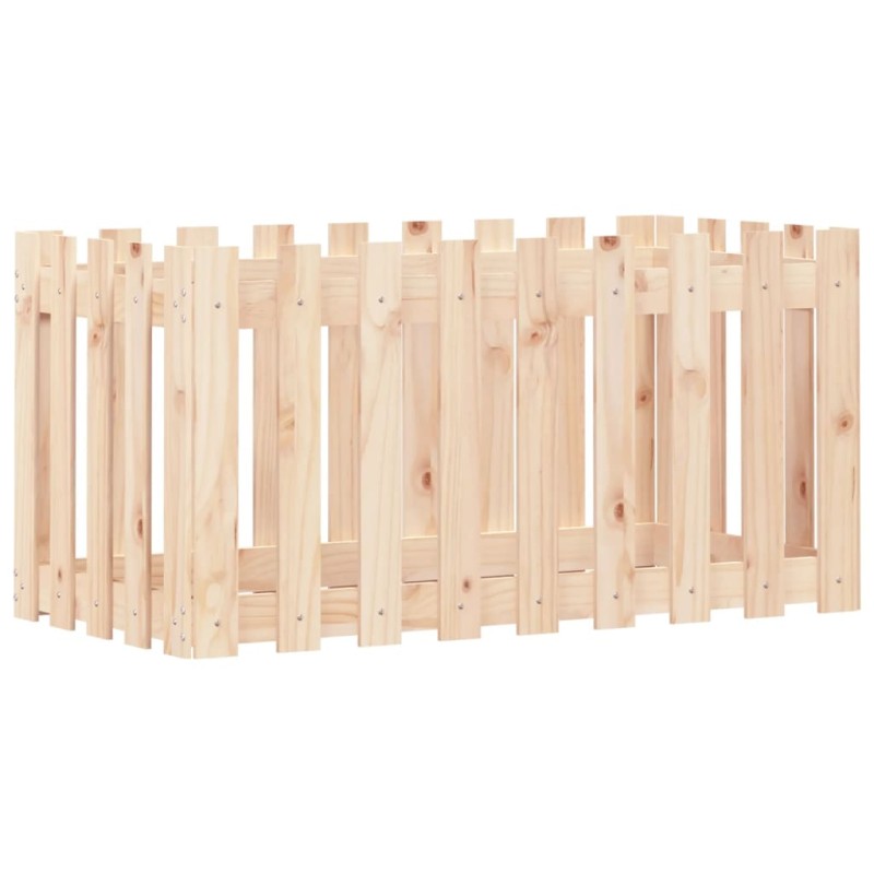 vidaXL Ζαρντινιέρα Υπερυψωμένη Σχ Φράχτη 100 x 50 x 50 εκ. Μασίφ Πεύκο