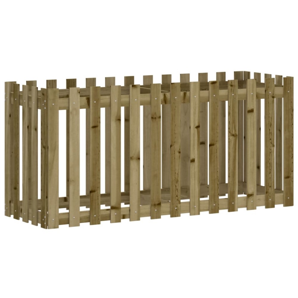 vidaXL Ζαρντινιέρα με Σχέδιο Φράχτη 150x50x70εκ. Εμποτισμ. Ξύλο Πεύκου