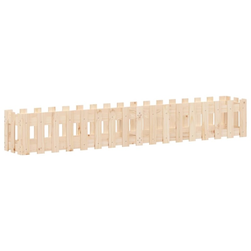 vidaXL Ζαρντινιέρα Υπερυψωμένη Σχ Φράχτη 200 x 30 x 30 εκ. Μασίφ Πεύκο