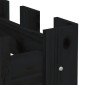 vidaXL Ζαρντινιέρα με Σχέδιο Φράχτη Μαύρη 200x30x30 εκ. Μασίφ Πεύκο