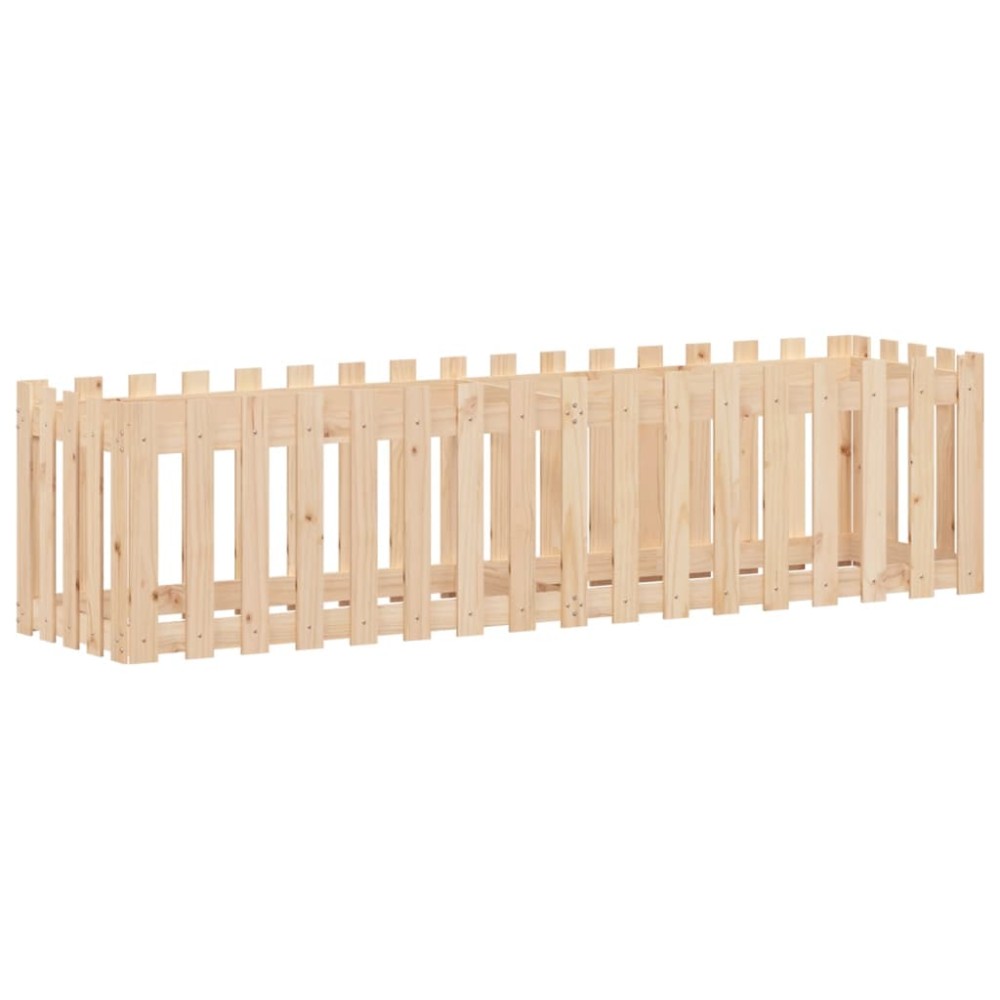 vidaXL Ζαρντινιέρα Υπερυψωμένη Σχ Φράχτη 200 x 50 x 50 εκ. Μασίφ Πεύκο