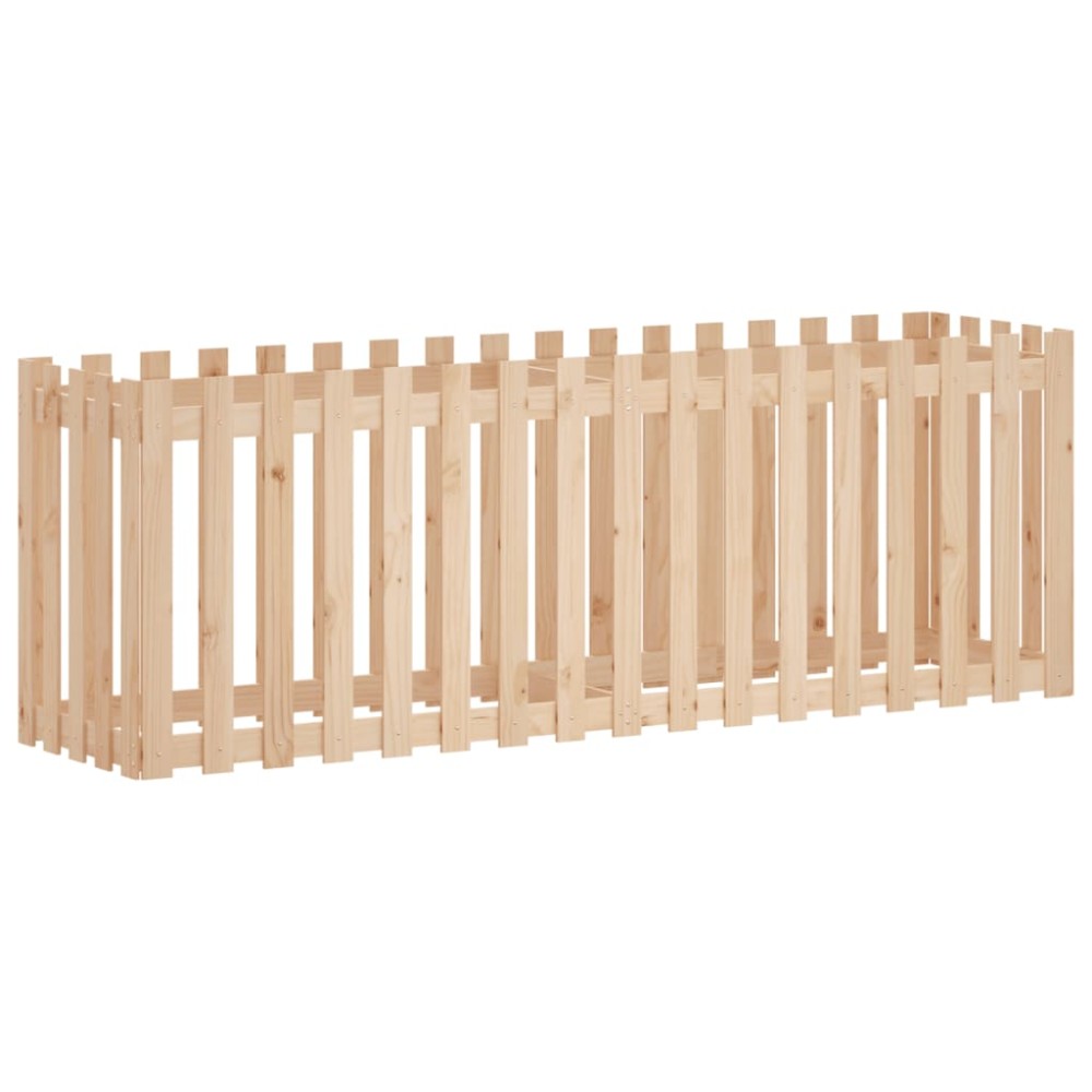 vidaXL Ζαρντινιέρα Υπερυψωμένη Σχ Φράχτη 200 x 50 x 70 εκ. Μασίφ Πεύκο