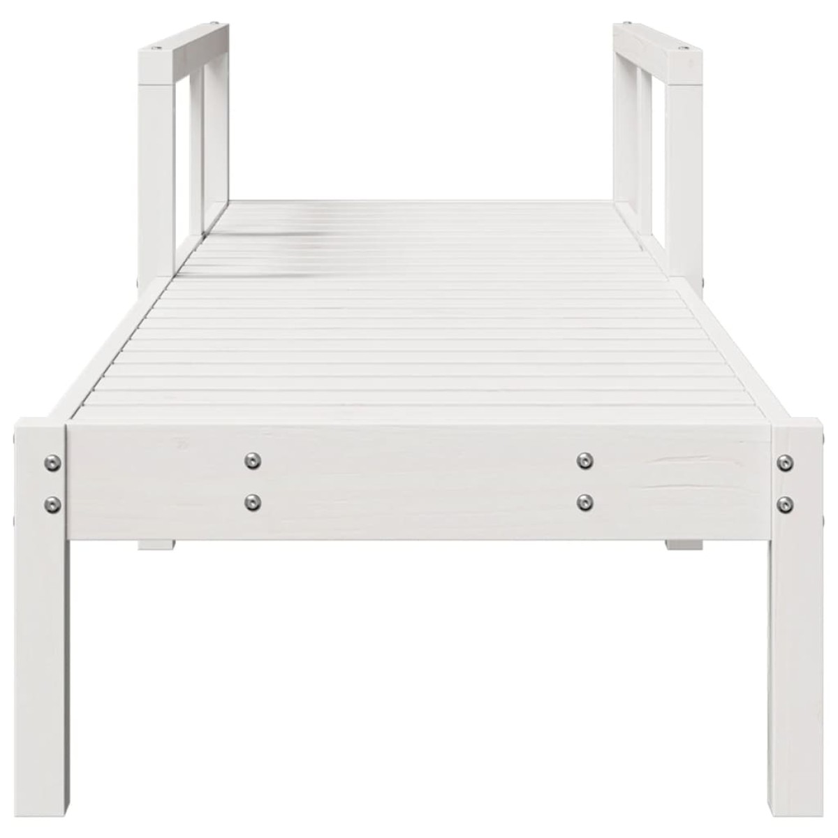 vidaXL Ξαπλώστρα Λευκή 199,5x62x55 εκ. από Μασίφ Ξύλο Πεύκου
