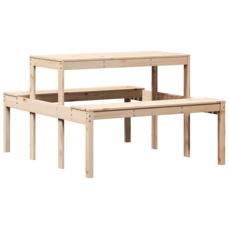 vidaXL Τραπέζι Πικνίκ 110 x 134 x 75 εκ. από Μασίφ Ξύλο Πεύκου