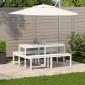 vidaXL Τραπέζι Πικνίκ Λευκό 160 x 134 x 75 εκ. από Μασίφ Ξύλο Πεύκου