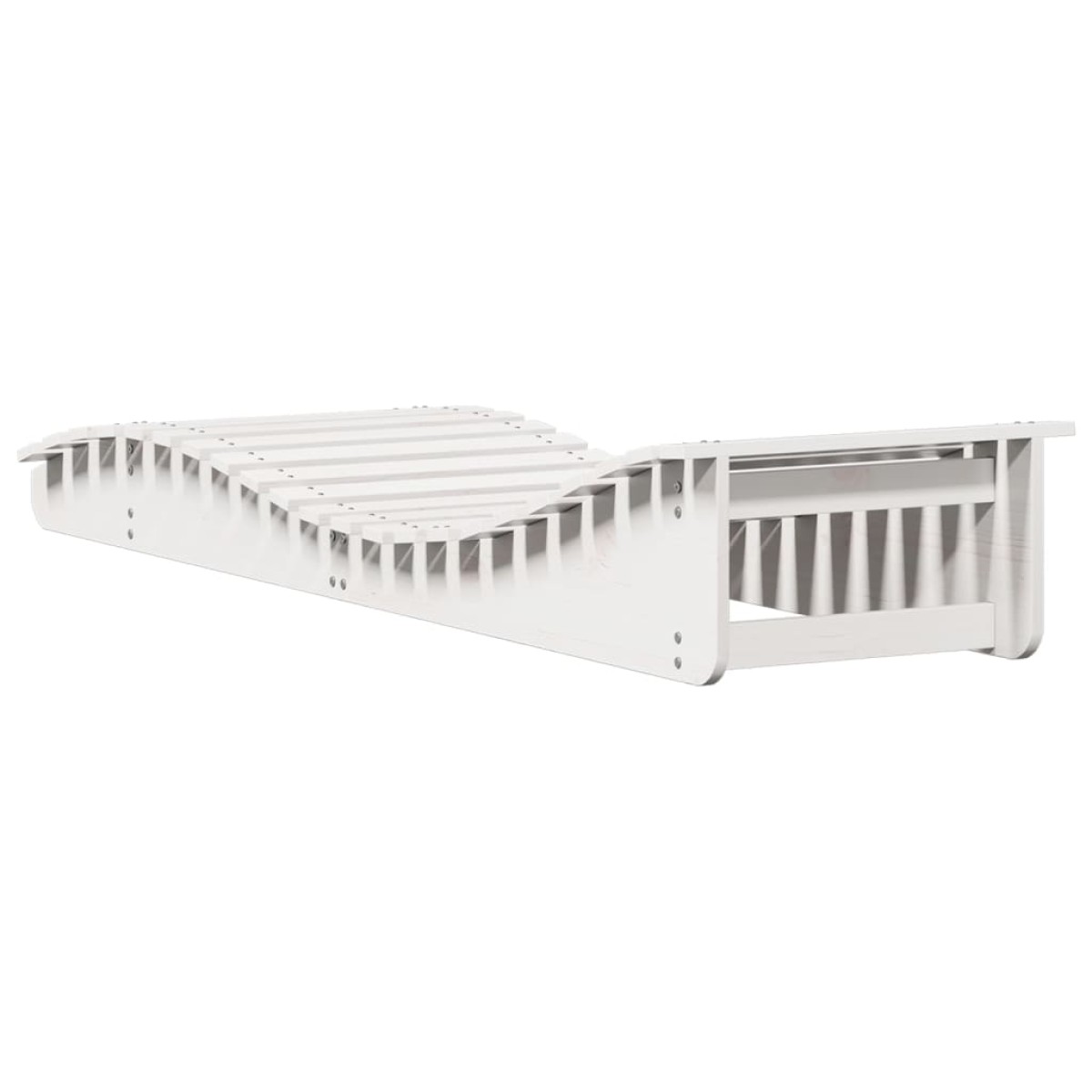 vidaXL Ξαπλώστρα Λευκό 205x60x31,5 εκ. από Μασίφ Ξύλο Πεύκου