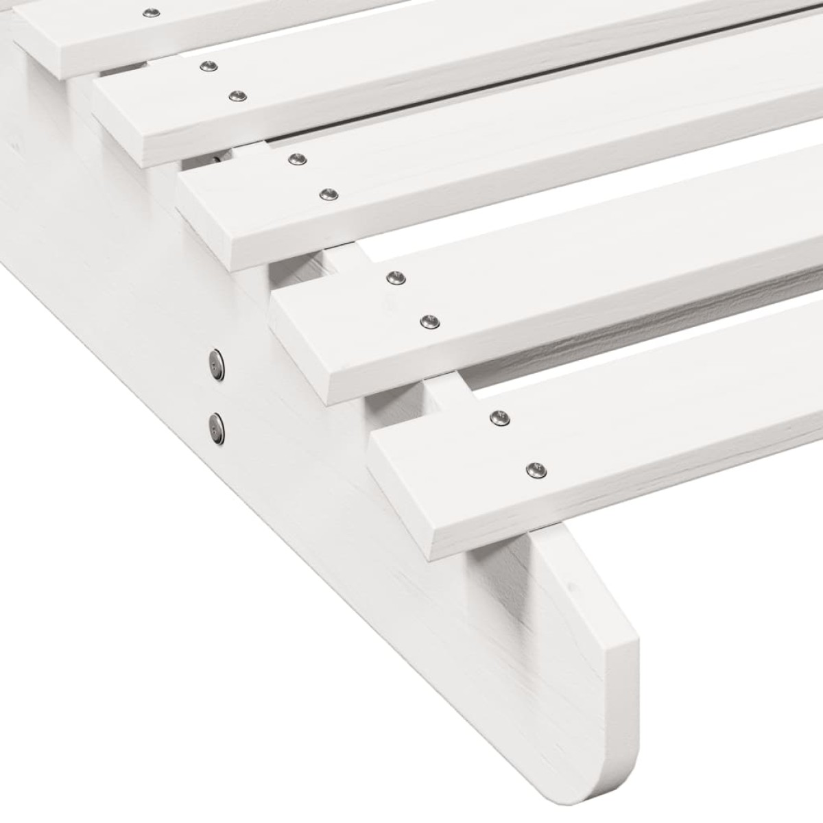 vidaXL Ξαπλώστρα Λευκό 205x60x31,5 εκ. από Μασίφ Ξύλο Πεύκου