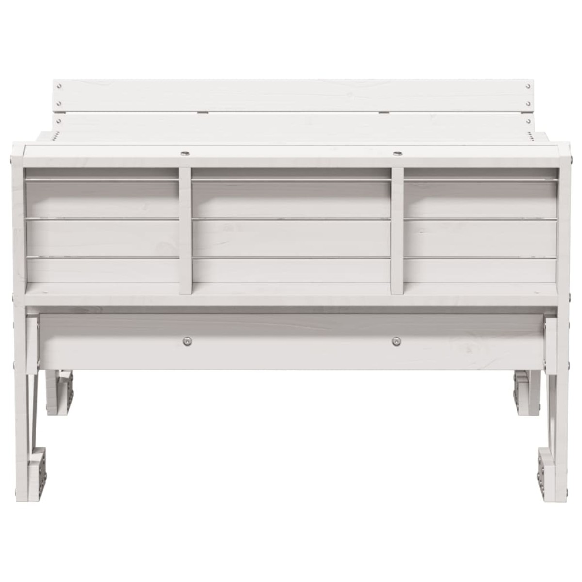 vidaXL Τραπέζι Πικνίκ για Παιδιά 88x122x58 εκ. Λευκό Μασίφ Ξύλο Πεύκου