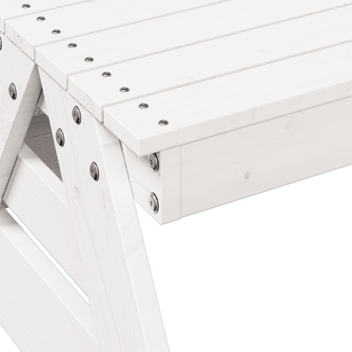 vidaXL Τραπέζι Πικνίκ για Παιδιά 88x122x58 εκ. Λευκό Μασίφ Ξύλο Πεύκου