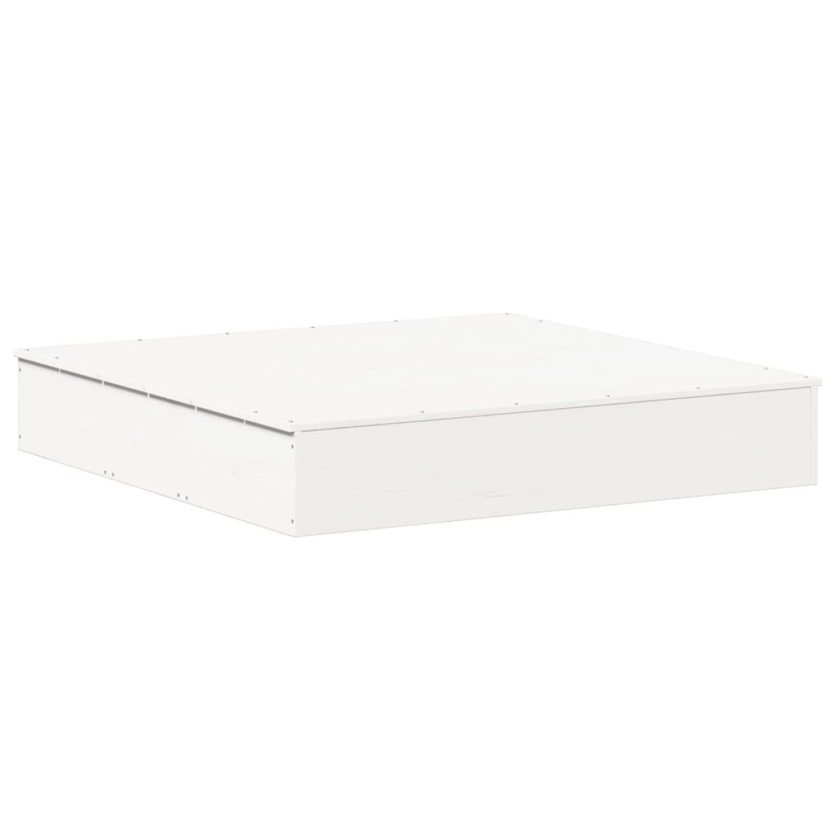 vidaXL Αμμοδόχος με Κάλυμμα Λευκή 111x111x19,5 εκ. Μασίφ Ξύλο Πεύκου