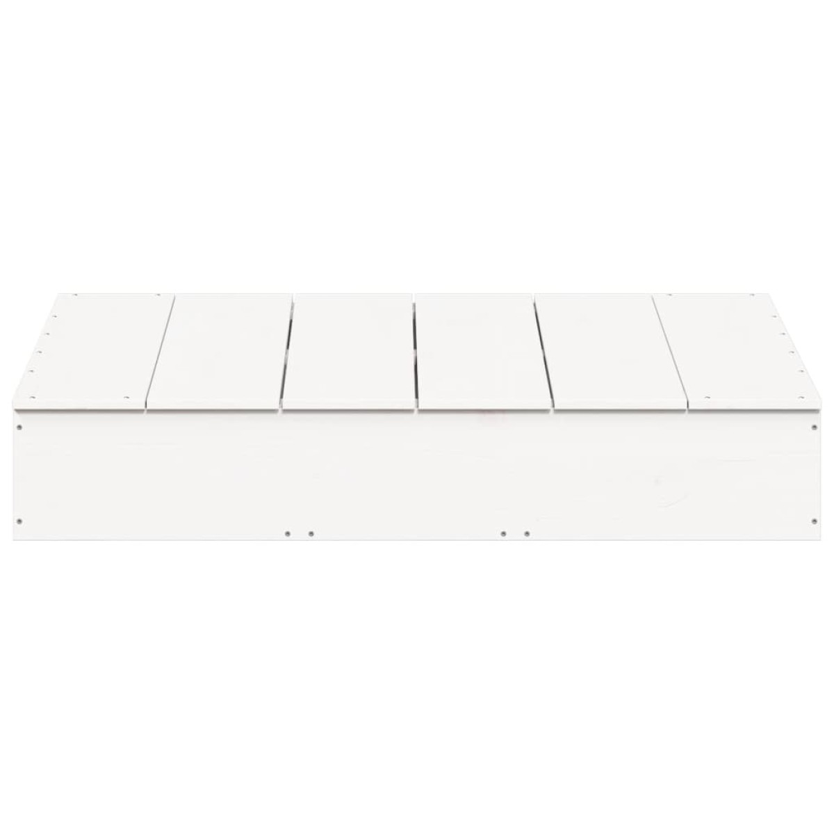 vidaXL Αμμοδόχος με Κάλυμμα Λευκή 111x111x19,5 εκ. Μασίφ Ξύλο Πεύκου