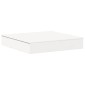 vidaXL Αμμοδόχος με Κάλυμμα Λευκή 111x111x19,5 εκ. Μασίφ Ξύλο Πεύκου