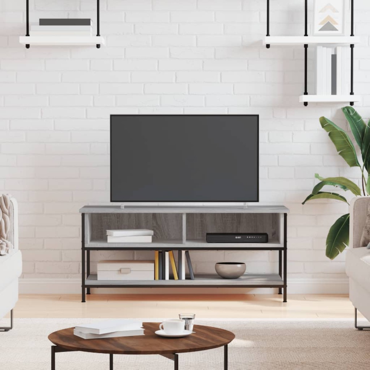vidaXL Έπιπλο Τηλεόρασης Γκρι Sonoma 100x35x45 εκ. από Επεξεργ. Ξύλο