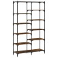 vidaXL Βιβλιοθήκη Καπνιστή Δρυς 100x32x170 εκ. Επεξεργ. Ξύλο / Σίδηρος