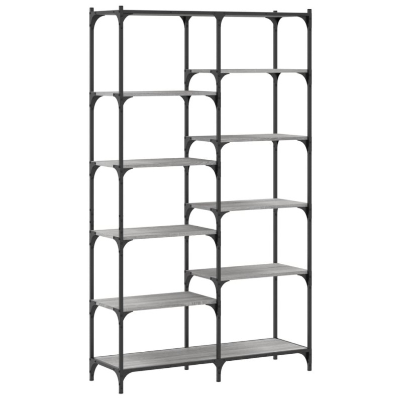 vidaXL Βιβλιοθήκη Γκρι Sonoma 100x32x170 εκ. Επεξεργ. Ξύλο / Σίδηρος
