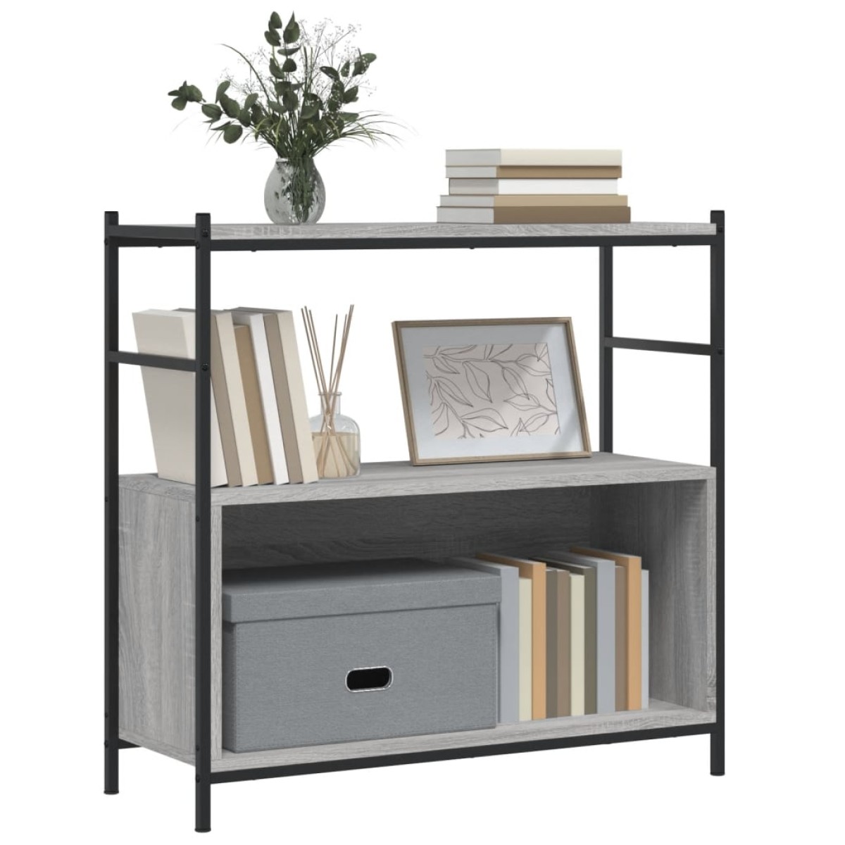 vidaXL Βιβλιοθήκη Γκρι Sonoma 80x30x78,5 εκ. από Επεξεργασμένο Ξύλο