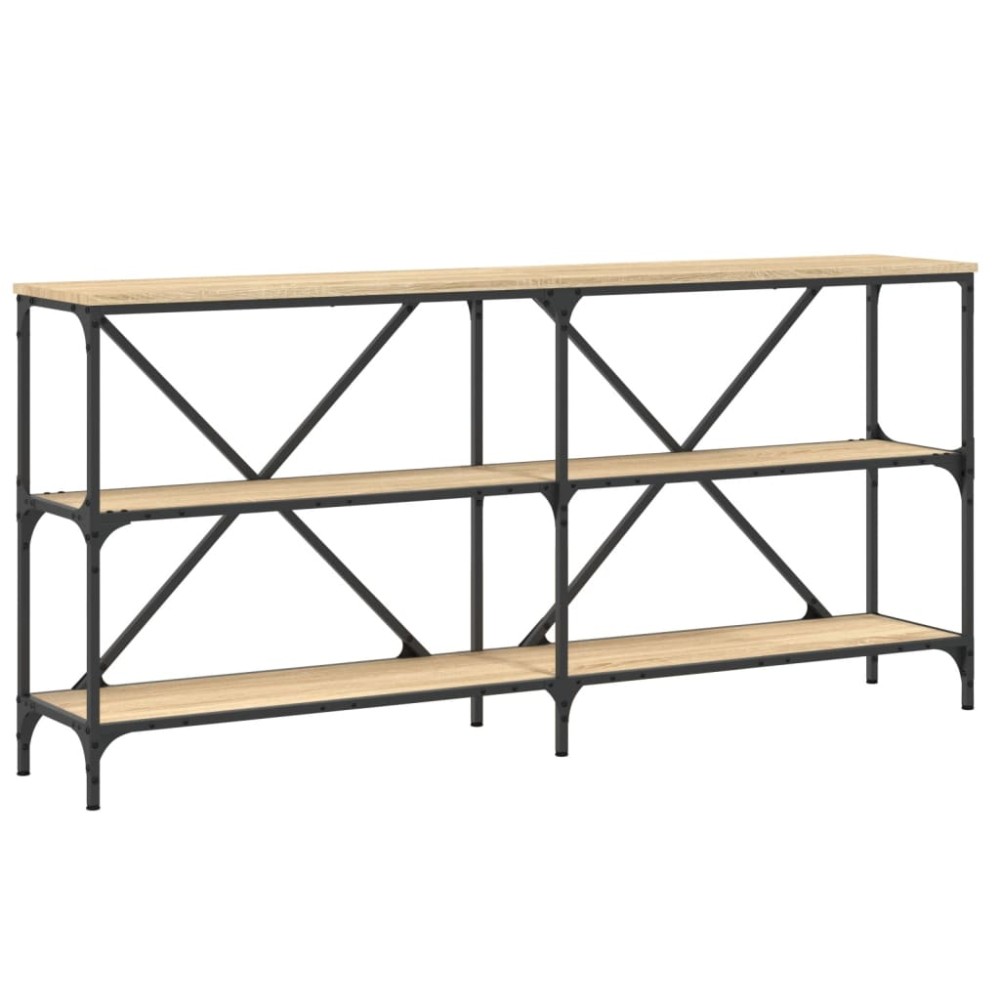 vidaXL Τραπέζι Κονσόλα Sonoma Δρυς 160x30x75 εκ. Επεξ. Ξύλο/Σίδηρος