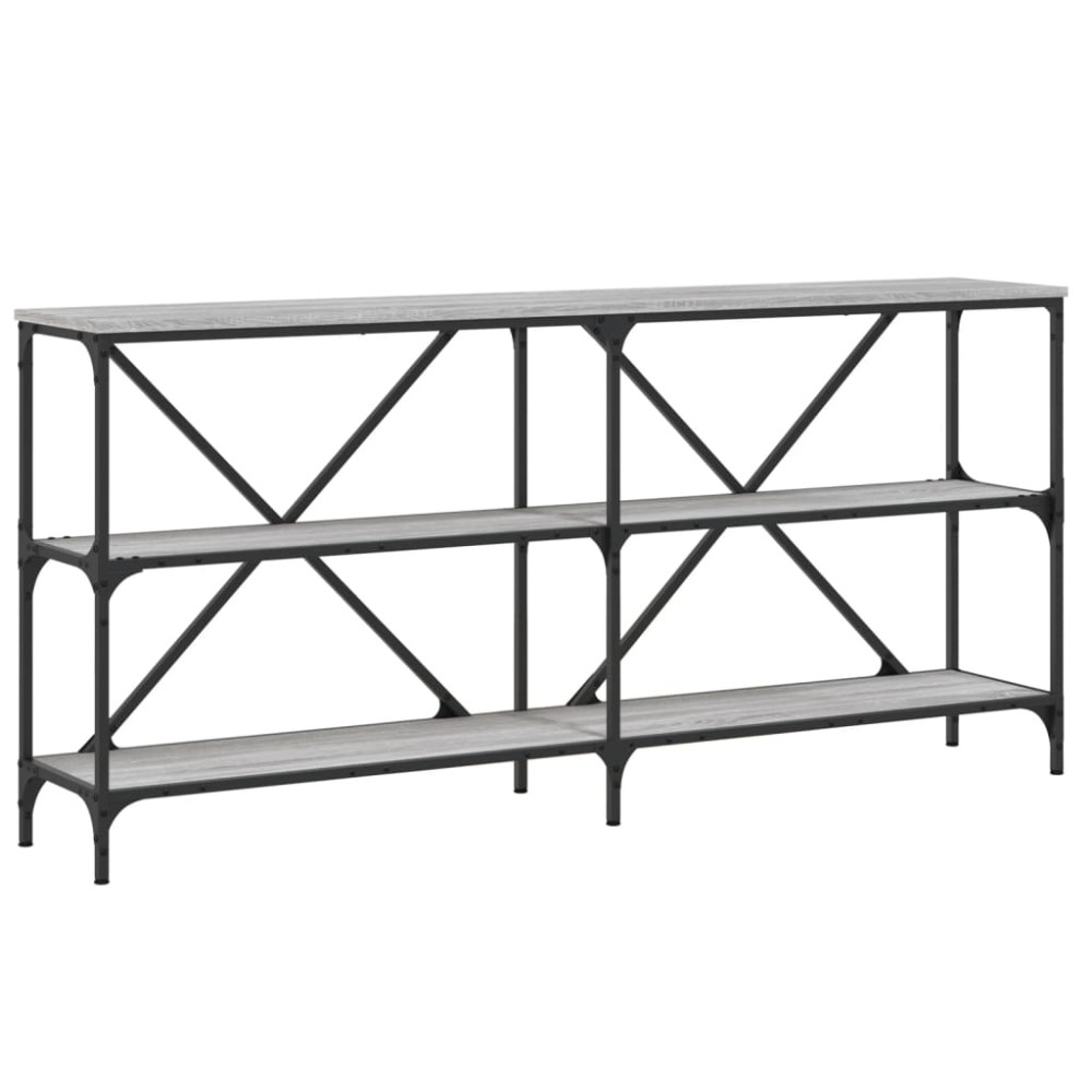 vidaXL Τραπέζι Κονσόλα Γκρι Sonoma 160x30x75 εκ. Επεξ. Ξύλο/Σίδηρος