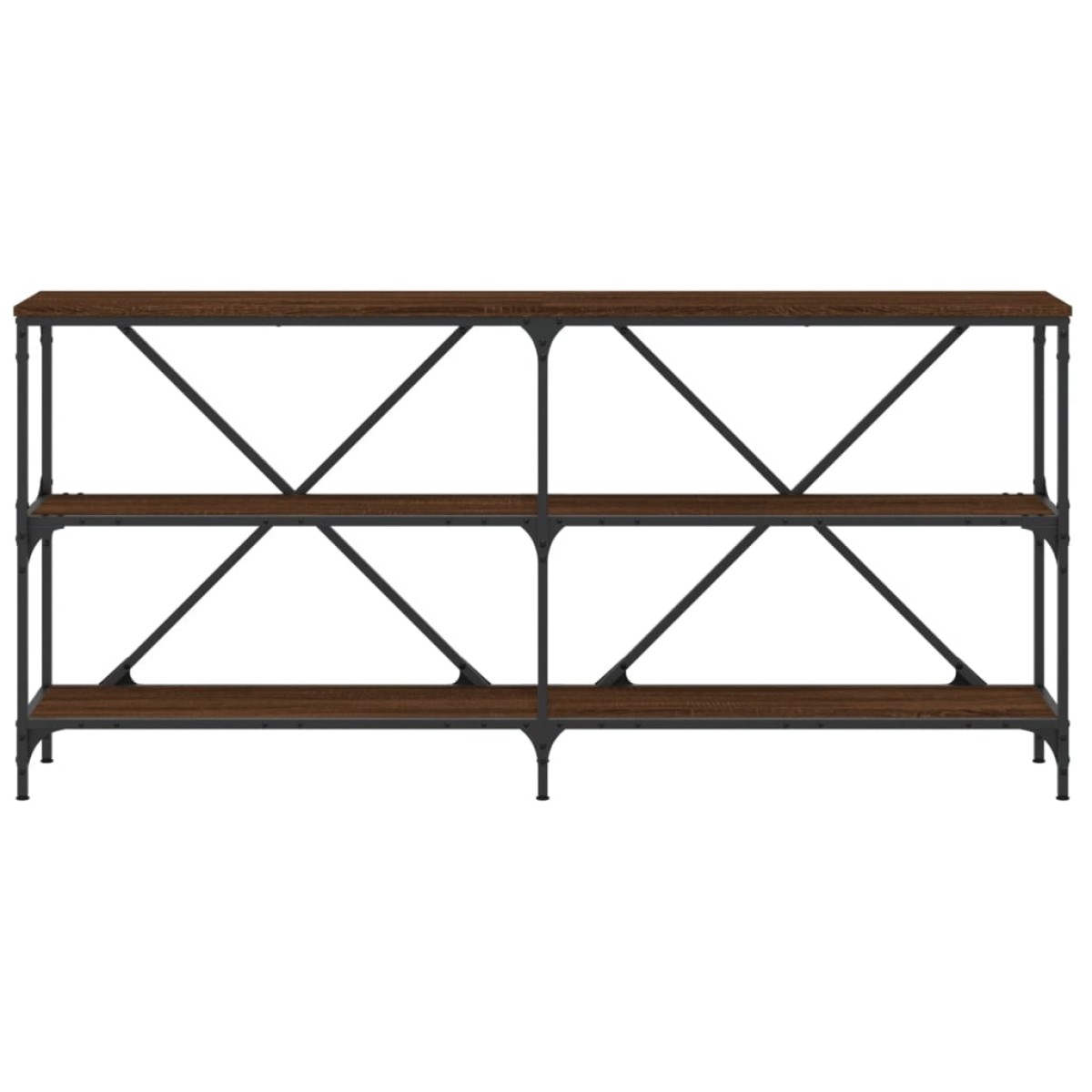 vidaXL Τραπέζι Κονσόλα Καφέ Δρυς 160x30x75 εκ. Επεξ. Ξύλο/Σίδηρος