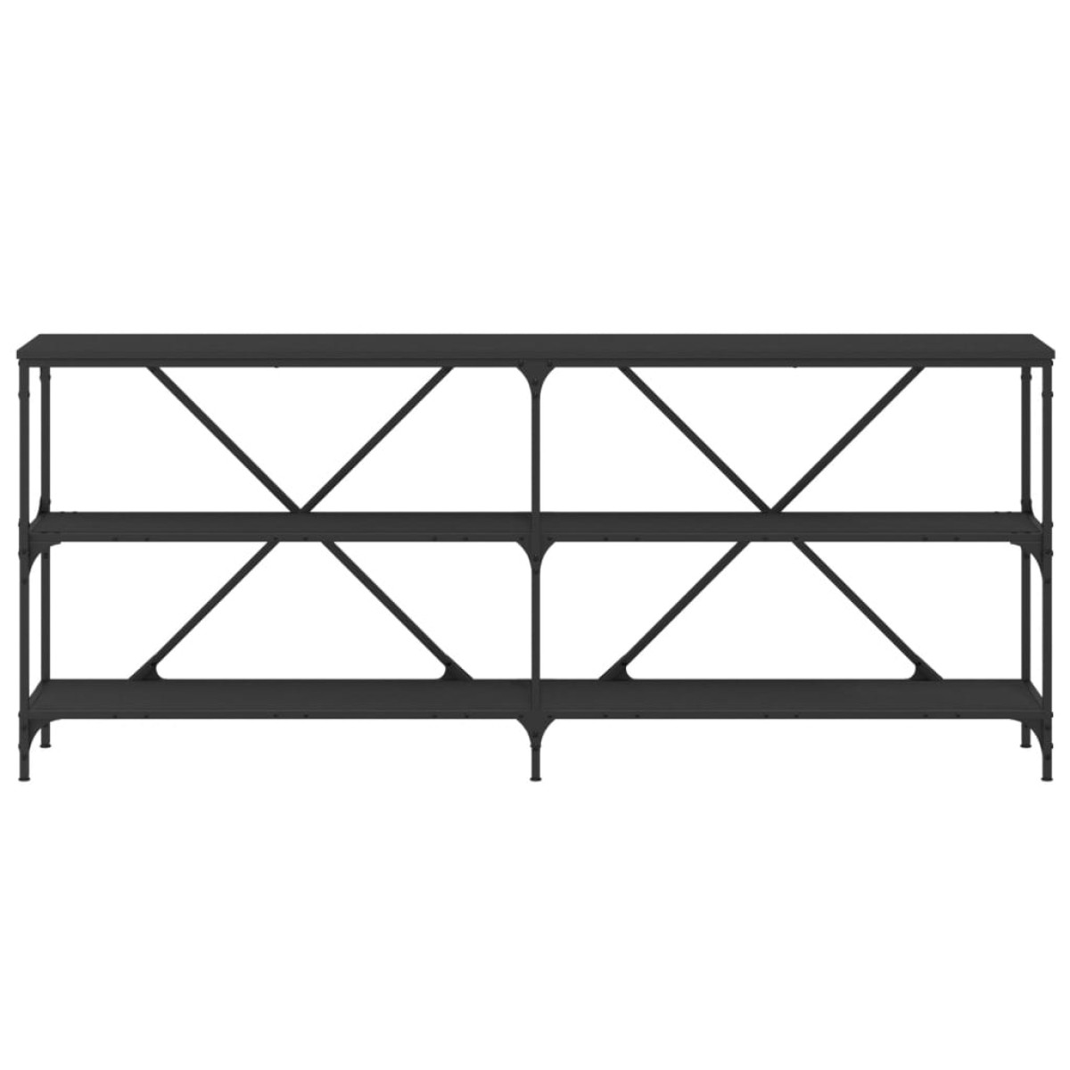 vidaXL Τραπέζι Κονσόλα Μαύρο 180 x 30 x 75 εκ. Επεξεργ. Ξύλο/Σίδηρος