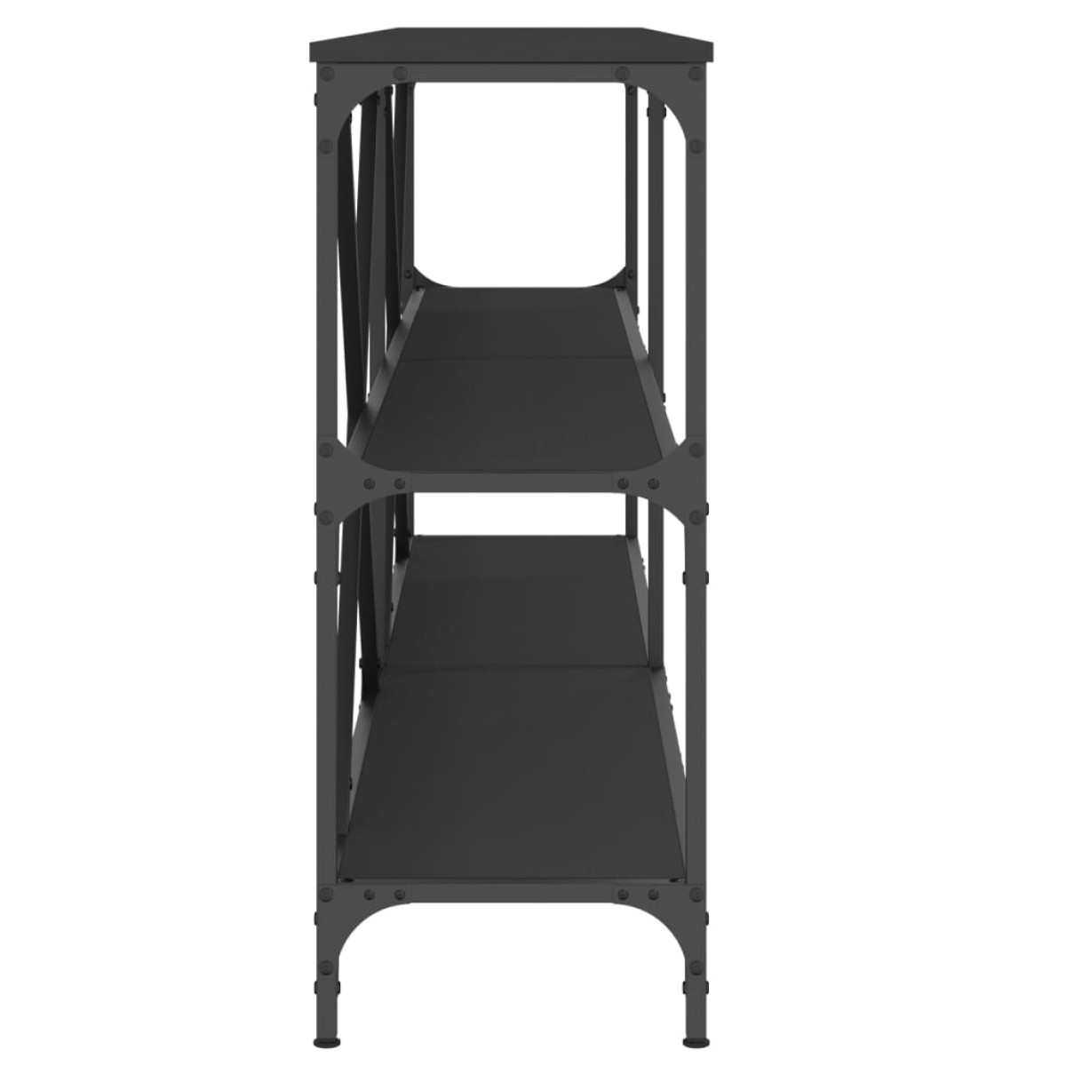 vidaXL Τραπέζι Κονσόλα Μαύρο 180 x 30 x 75 εκ. Επεξεργ. Ξύλο/Σίδηρος