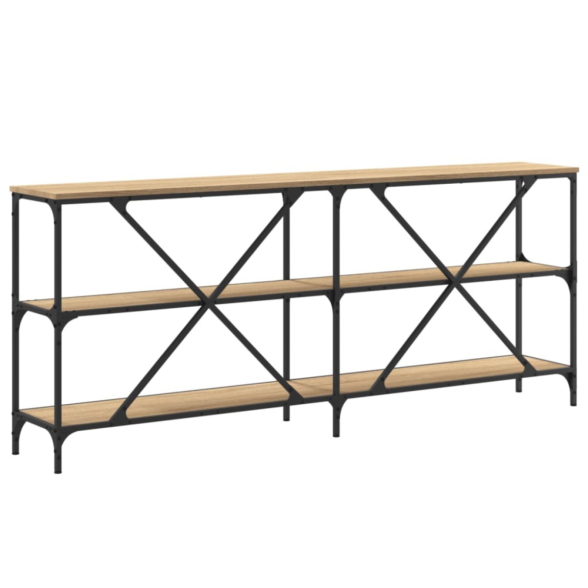 vidaXL Τραπεζάκι Κονσόλα Sonoma Δρυς 180x30x75 εκ. Επεξ. Ξύλο/Σίδηρος