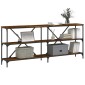 vidaXL Τραπέζι Κονσόλα Καπνιστή Δρυς 180x30x75 εκ. Επεξ. Ξύλο/Σίδηρος