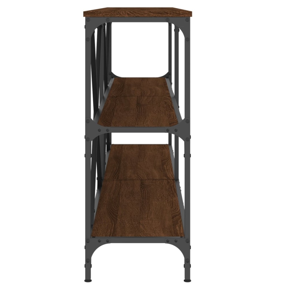 vidaXL Τραπέζι Κονσόλα Καφέ Δρυς 180x30x75 εκ. Επεξ. Ξύλο/Σίδηρος