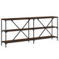 vidaXL Τραπέζι Κονσόλα Καφέ Δρυς 180x30x75 εκ. Επεξ. Ξύλο/Σίδηρος