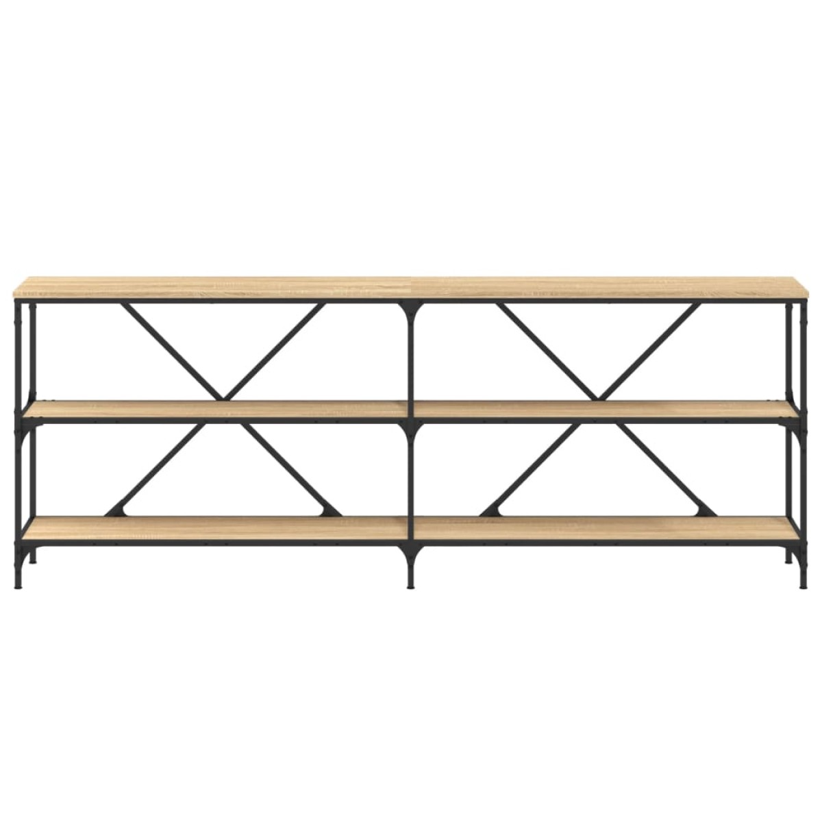 vidaXL Τραπέζι Κονσόλα Sonoma Δρυς 200x30x75 εκ. Επεξ. Ξύλο/Σίδηρος