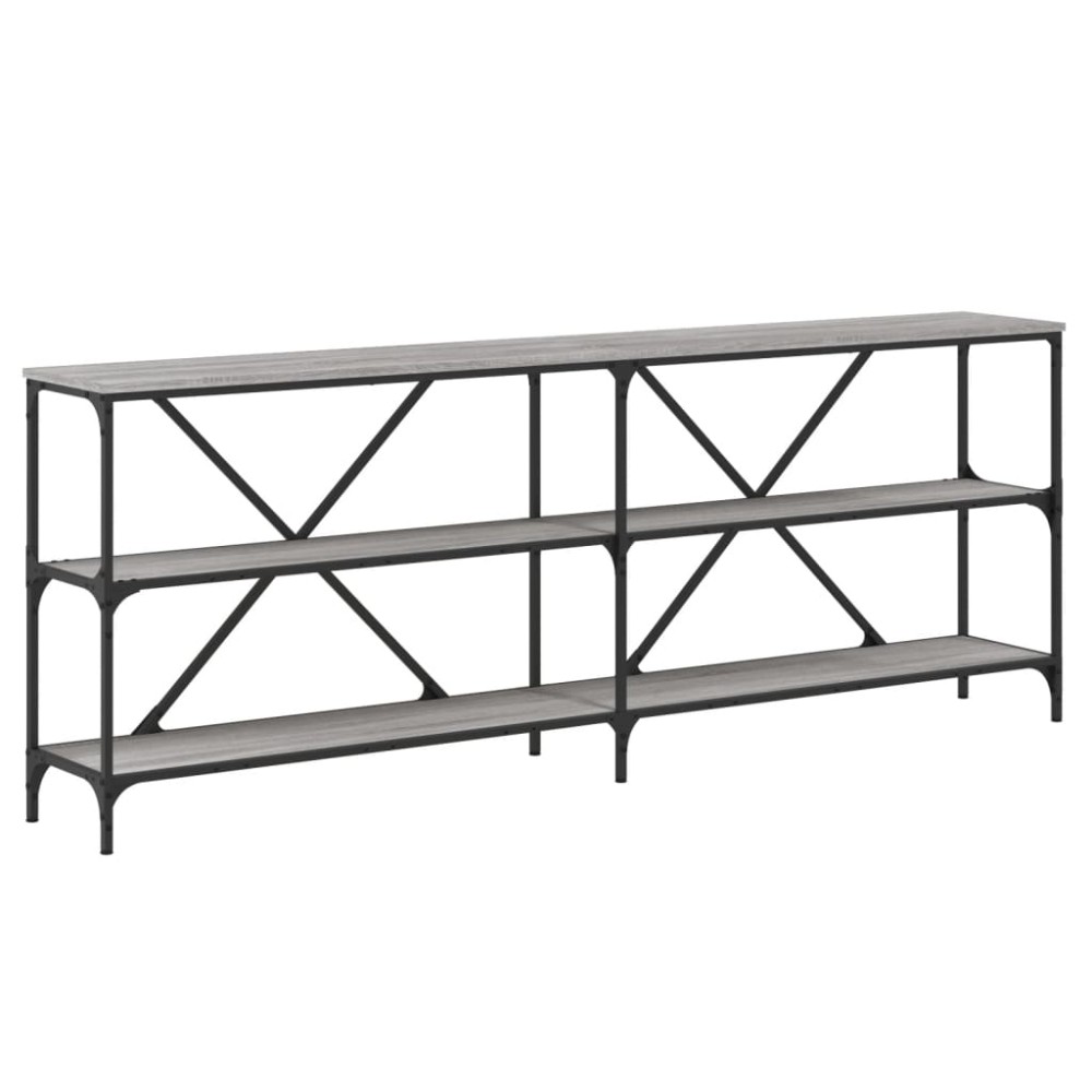 vidaXL Τραπέζι Κονσόλα Γκρι Sonoma 200x30x75 εκ. Επεξ. Ξύλο + Σίδηρος