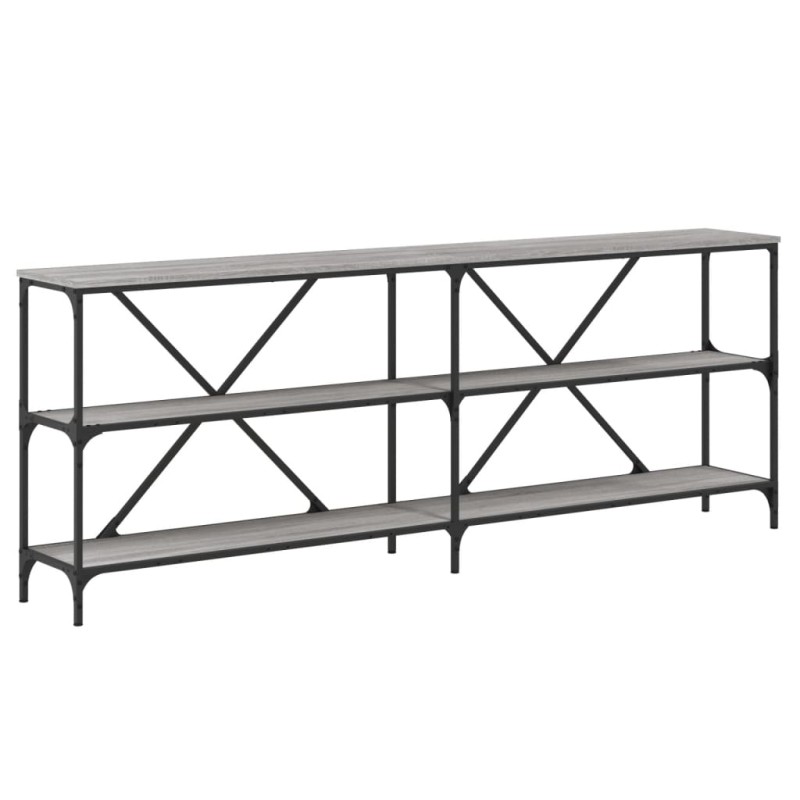 vidaXL Τραπέζι Κονσόλα Γκρι Sonoma 200x30x75 εκ. Επεξ. Ξύλο + Σίδηρος
