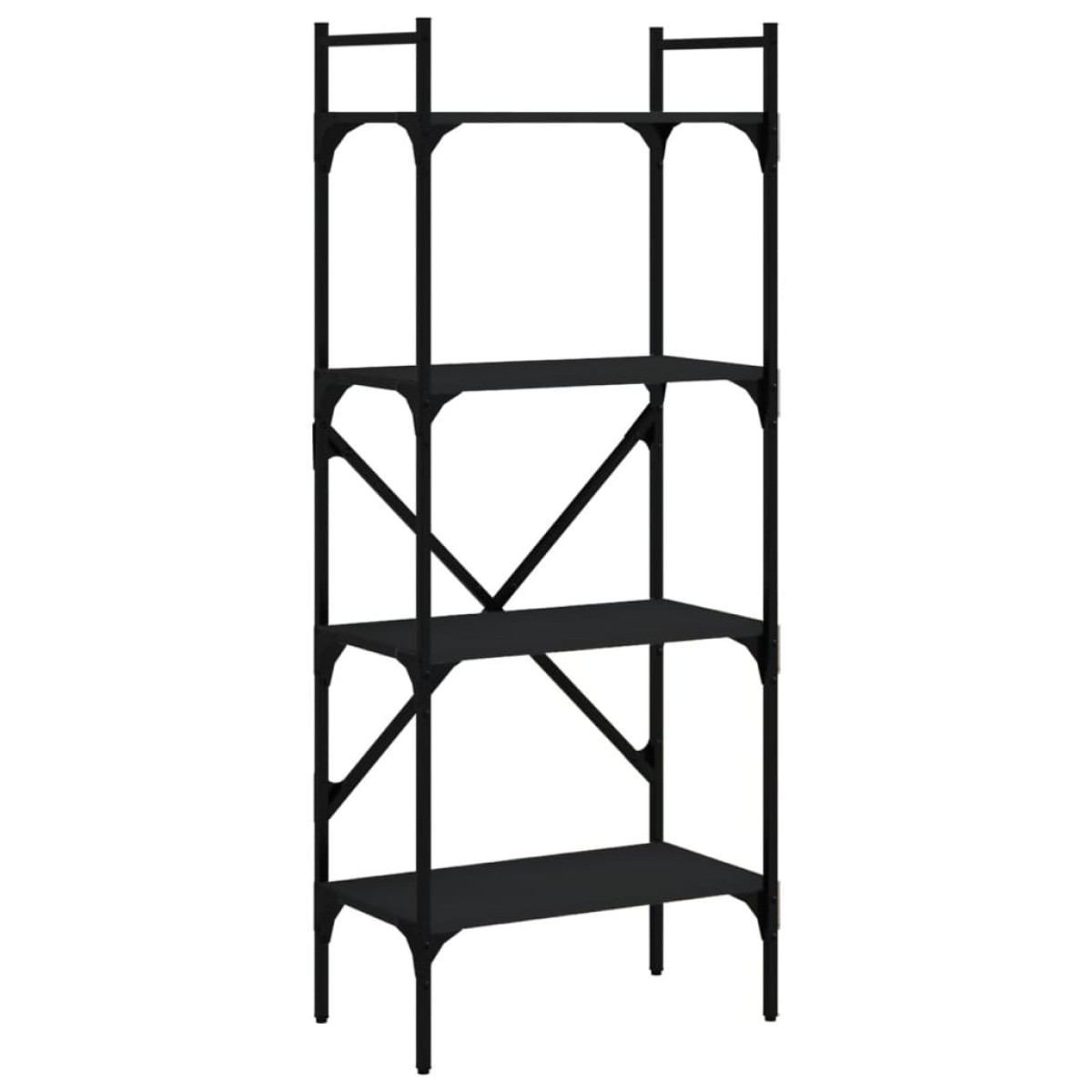 vidaXL Βιβλιοθήκη 4 Επιπέδων Μαύρη 56x31,5x138,5 εκ. Επεξεργ. Ξύλο