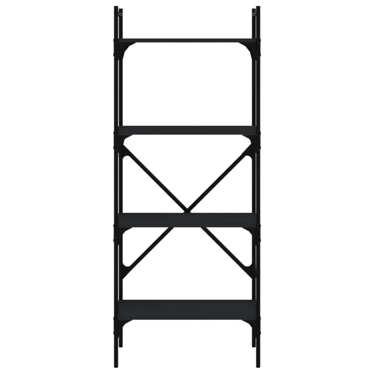 vidaXL Βιβλιοθήκη 4 Επιπέδων Μαύρη 56x31,5x138,5 εκ. Επεξεργ. Ξύλο