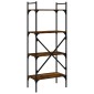 vidaXL Βιβλιοθήκη 4 Επιπέδων Καπνιστή Δρυς 56x31,5x138,5 εκ Επεξ. Ξύλο