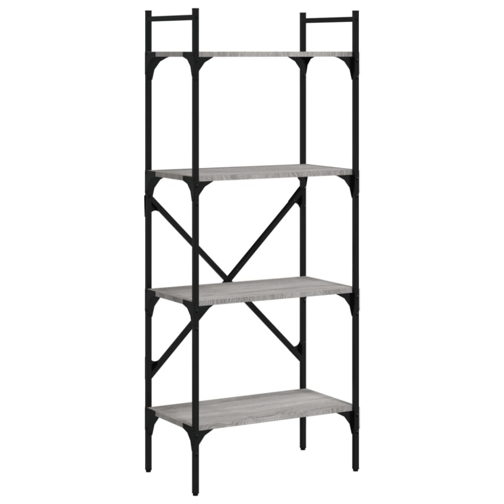 vidaXL Βιβλιοθήκη 4 Επιπέδων Γκρι Sonoma 56x31,5x138,5 εκ. Επεξ. Ξύλο