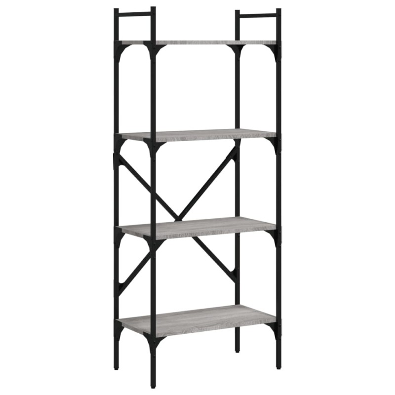 vidaXL Βιβλιοθήκη 4 Επιπέδων Γκρι Sonoma 56x31,5x138,5 εκ. Επεξ. Ξύλο