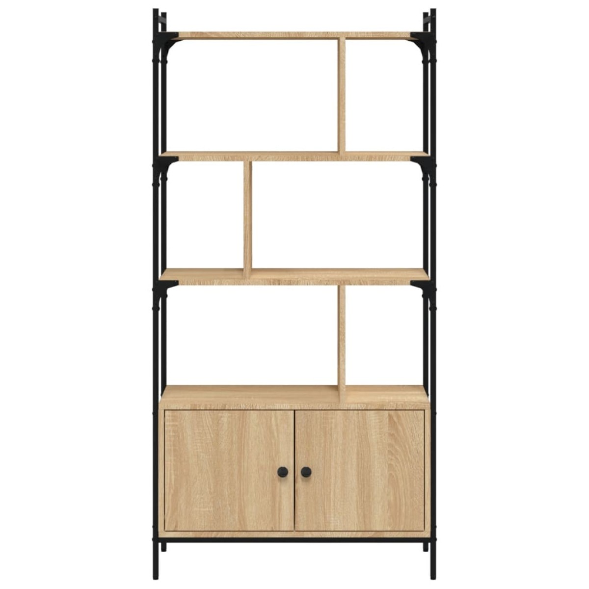 vidaXL Βιβλιοθήκη με Πόρτες Sonoma Δρυς 76,5x30x154,5 εκ. Επεξ. Ξύλο
