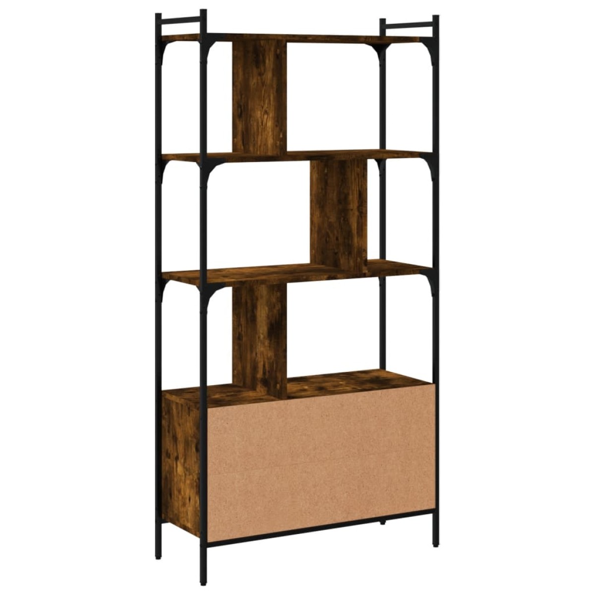 vidaXL Βιβλιοθήκη με Πόρτες Καπνιστή Δρυς 76,5x30x154,5 εκ. Επεξ. Ξύλο
