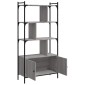 vidaXL Βιβλιοθήκη με Πόρτες Γκρι Sonoma 76,5x30x154,5 εκ. Επεξ. Ξύλο