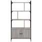 vidaXL Βιβλιοθήκη με Πόρτες Γκρι Sonoma 76,5x30x154,5 εκ. Επεξ. Ξύλο
