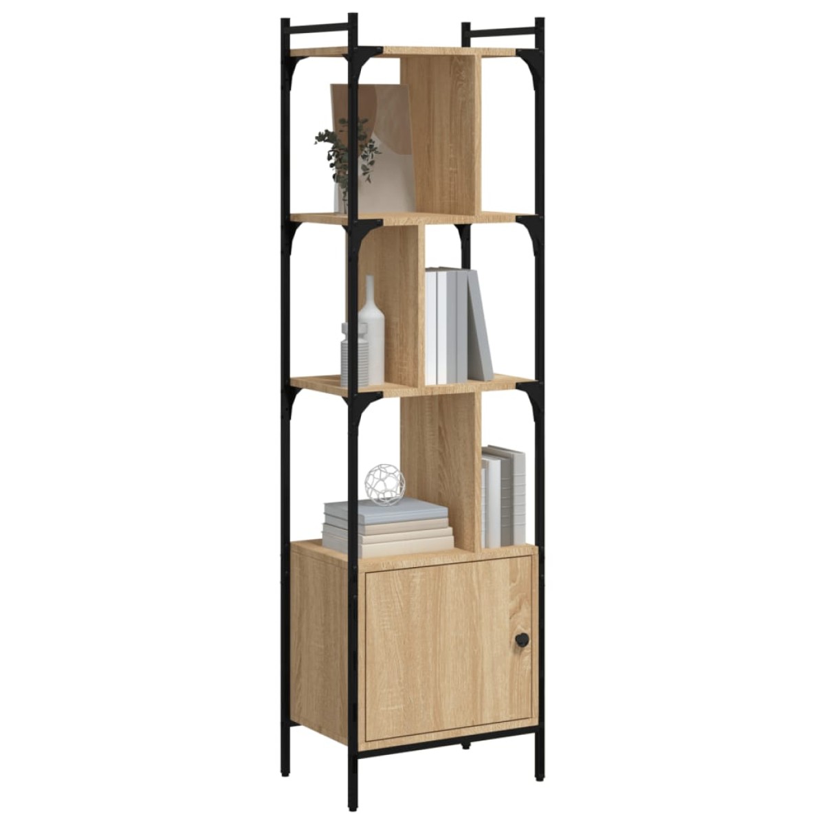 vidaXL Βιβλιοθήκη με Πόρτα Sonoma Δρυς 44,5x30x154,5 εκ. Επεξ. Ξύλο