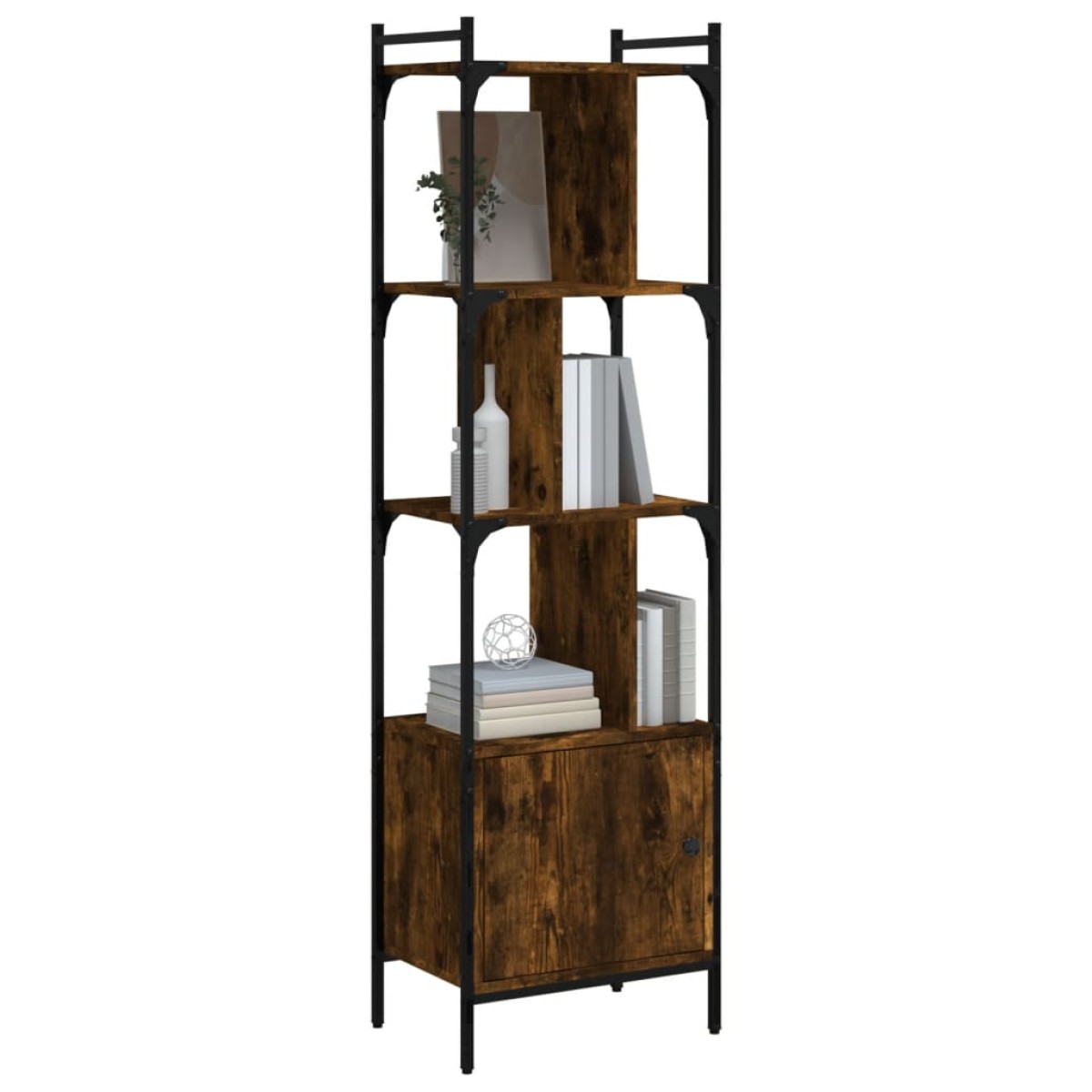 vidaXL Βιβλιοθήκη με Πόρτα Καπνιστή Δρυς 44,5x30x154,5 εκ. Επεξ. Ξύλο