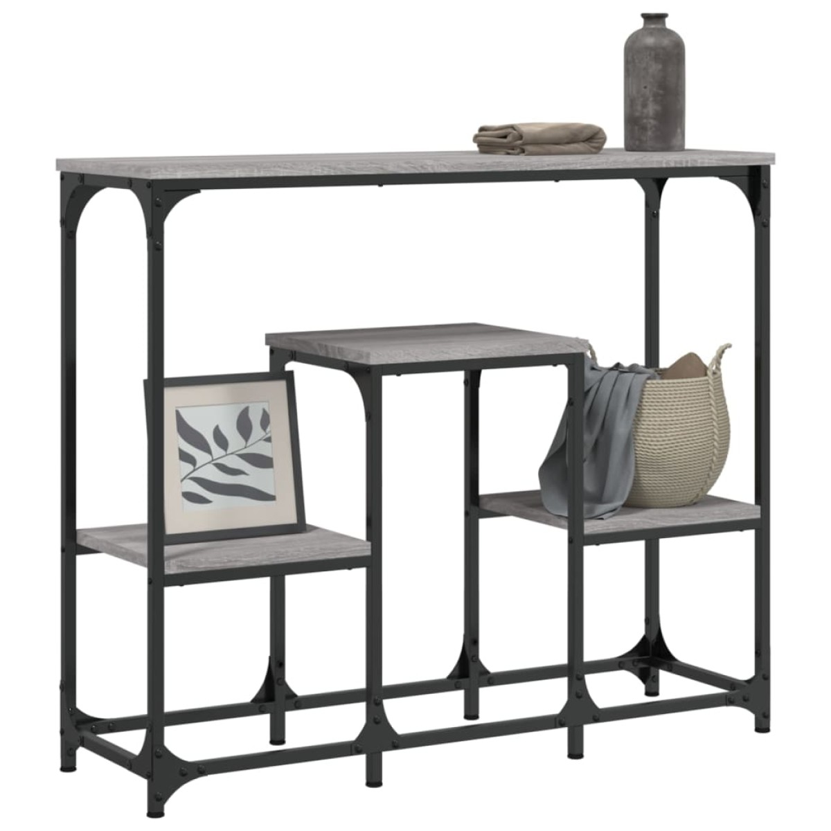vidaXL Τραπέζι Κονσόλα Γκρι Sonoma 89,5x28x76 εκ. Επεξεργασμένο Ξύλο