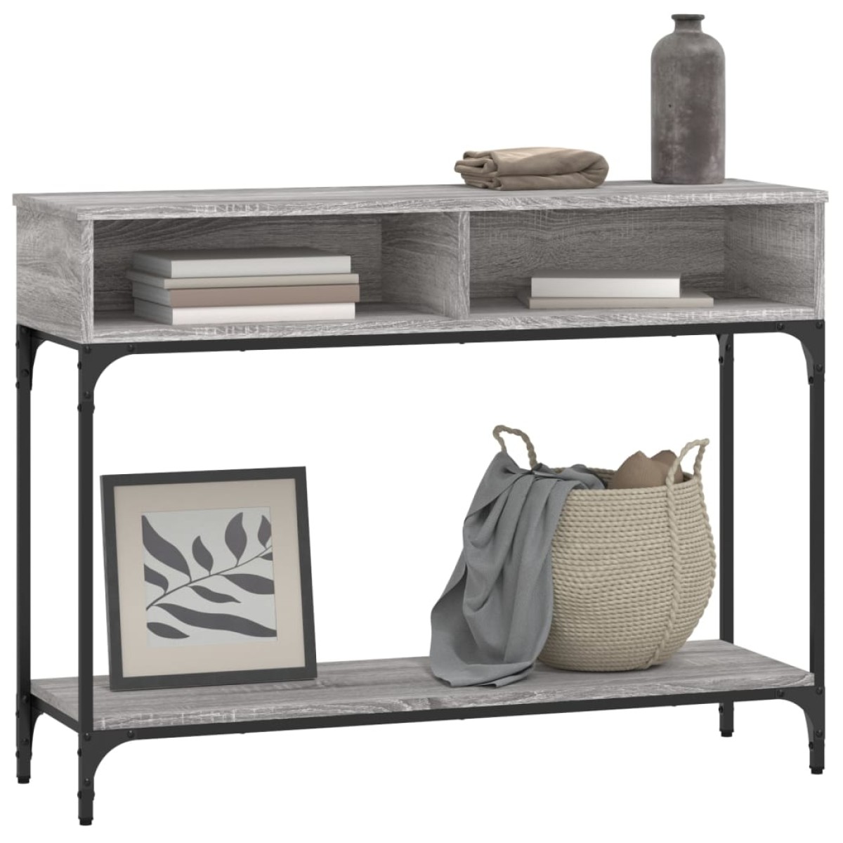 vidaXL Τραπέζι Κονσόλα Γκρι Sonoma 100x30,5x75 εκ. Επεξεργασμένο Ξύλο