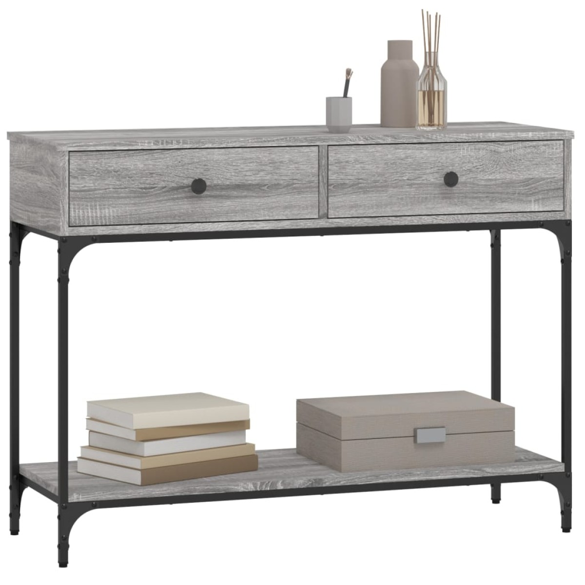 vidaXL Τραπέζι Κονσόλα Γκρι Sonoma 100x34,5x75 εκ. Επεξεργασμένο Ξύλο