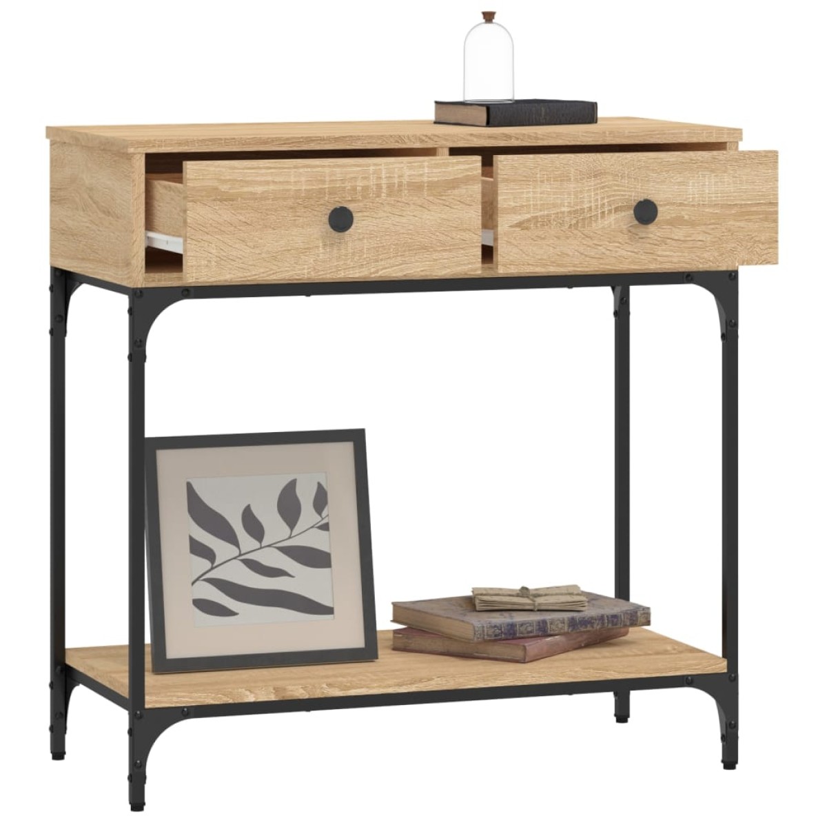 vidaXL Τραπέζι Κονσόλα Sonoma Δρυς 75x34,5x75 εκ. Επεξεργασμένο Ξύλο