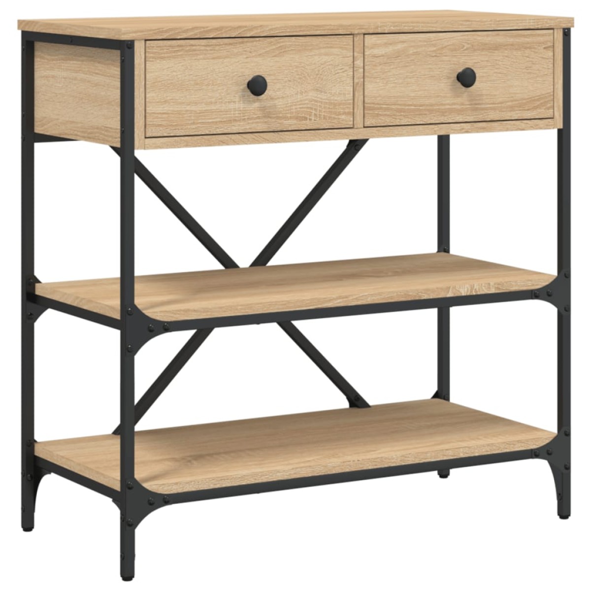 vidaXL Τραπέζι Κονσόλα Sonoma Δρυς 75x34,5x75 εκ. Επεξεργασμένο Ξύλο