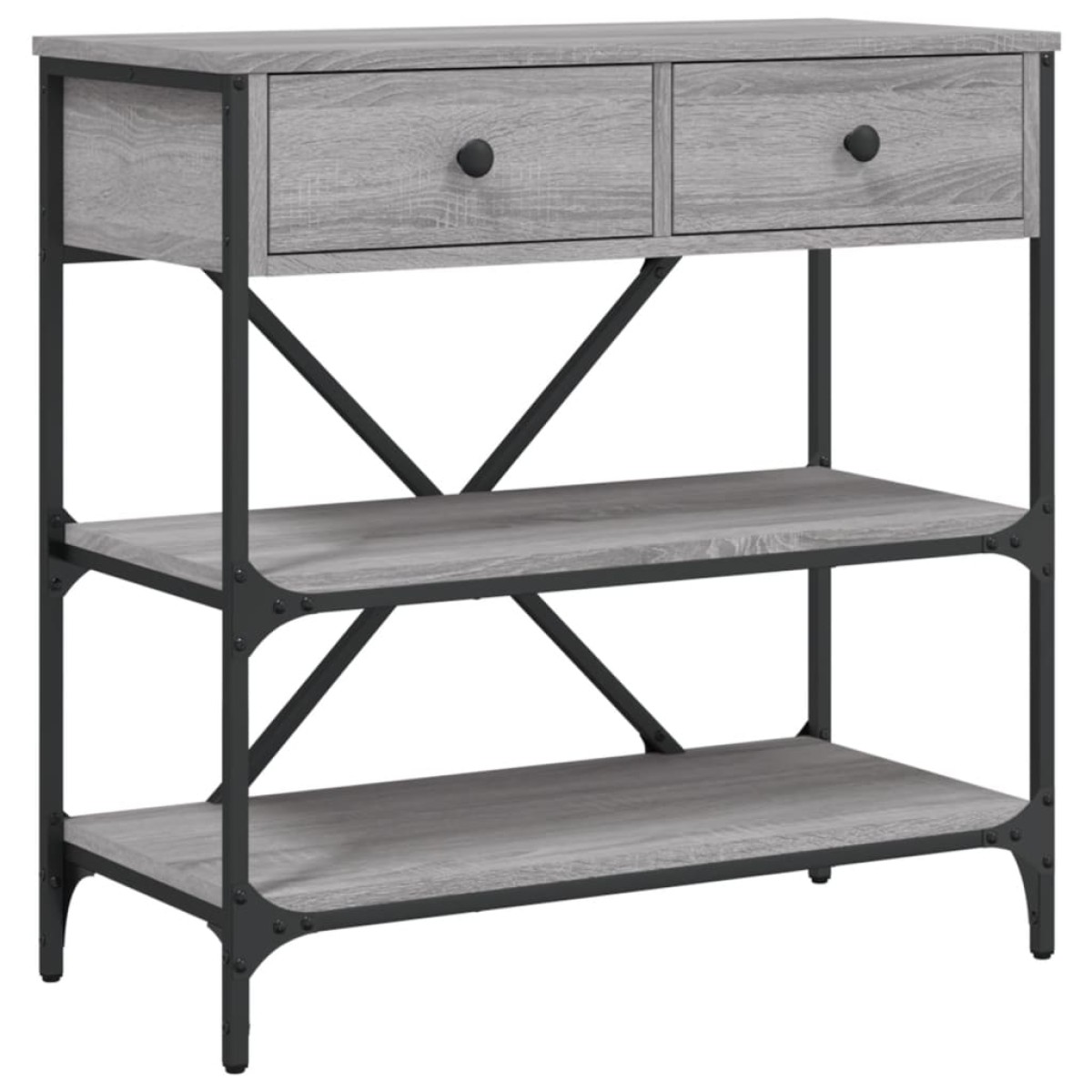 vidaXL Τραπέζι Κονσόλα Γκρι Sonoma 75x34,5x75 εκ. Επεξεργασμένο Ξύλο